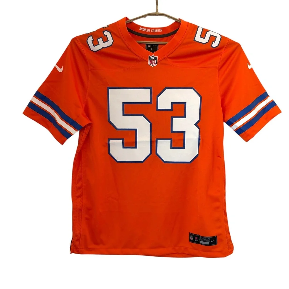 Nike Denver Broncos Randy Gradishar 53 Jersey‎ Mens Large Orange NFL 67NM-0B8M